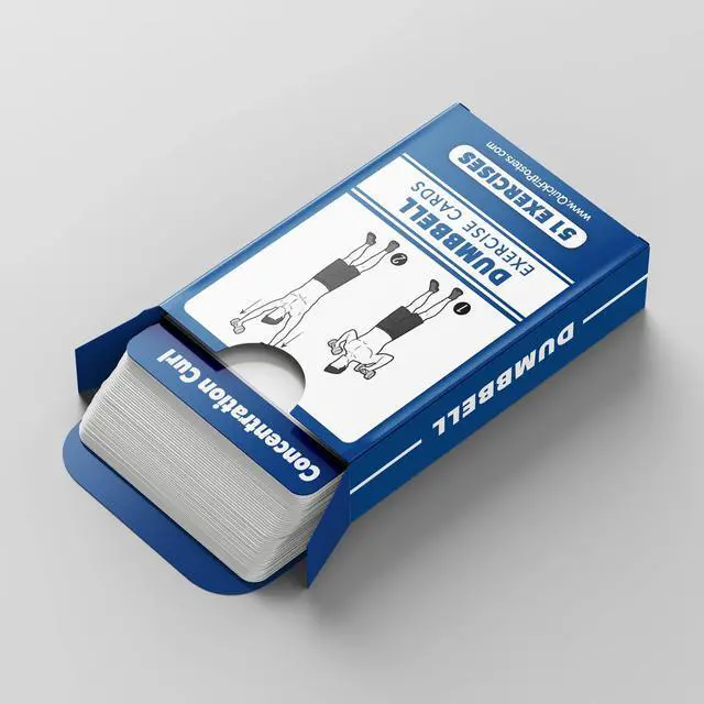 Alt view image 5 of 6 - QUICKFIT Dumbbell Exercise Cards - Fitness Playing Cards with Over 50 Dumbbell Workouts - 2.5" x 3.5" (Standard Playing Card Size)