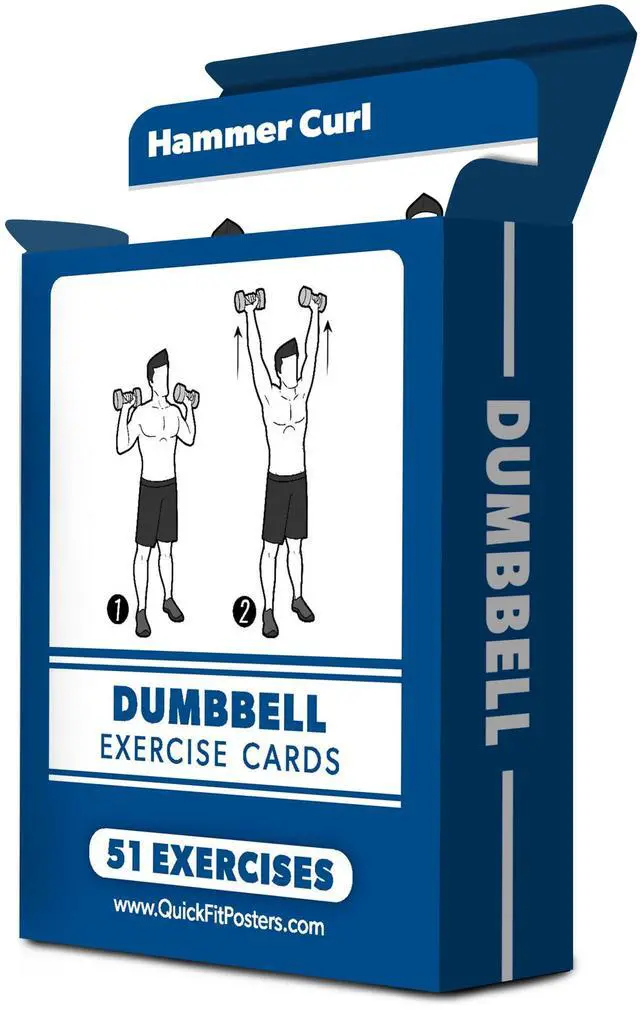 Alt view image 6 of 6 - QUICKFIT Dumbbell Exercise Cards - Fitness Playing Cards with Over 50 Dumbbell Workouts - 2.5" x 3.5" (Standard Playing Card Size)