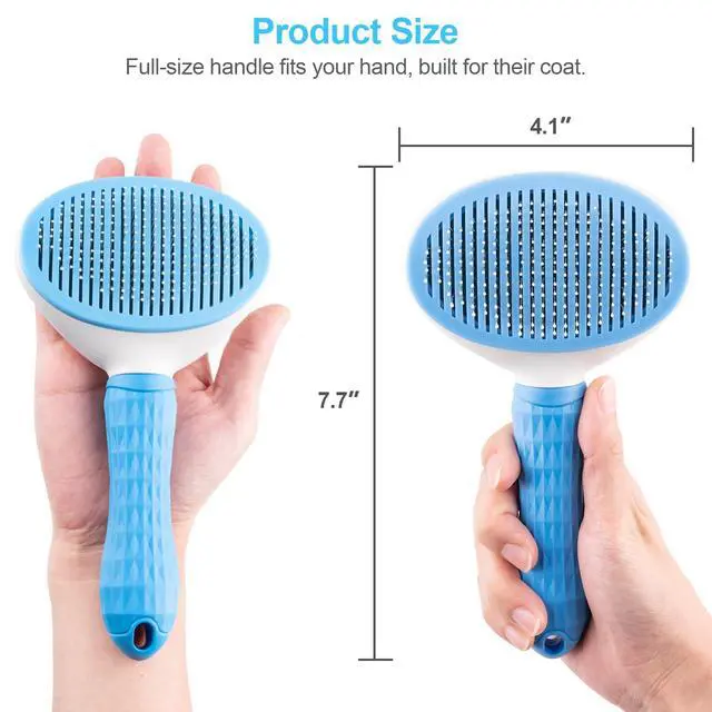 Alt view image 5 of 7 - Self Cleaning Slicker Brush, Dog Cat Bunny Pet Grooming Shedding Brush - Easy to Remove Loose Undercoat, Pet Massaging Tool Suitable for Pets with Long or Short Hair