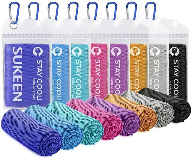 Main image of Cooling Towels 8 Pack (40"x 12"), Cooling Towels for Neck and Face, Microfiber Breathable Towel for Hot Weather, Sweat Towel for Gym, Sport, Yoga, Golf, Workout, Camping, Running