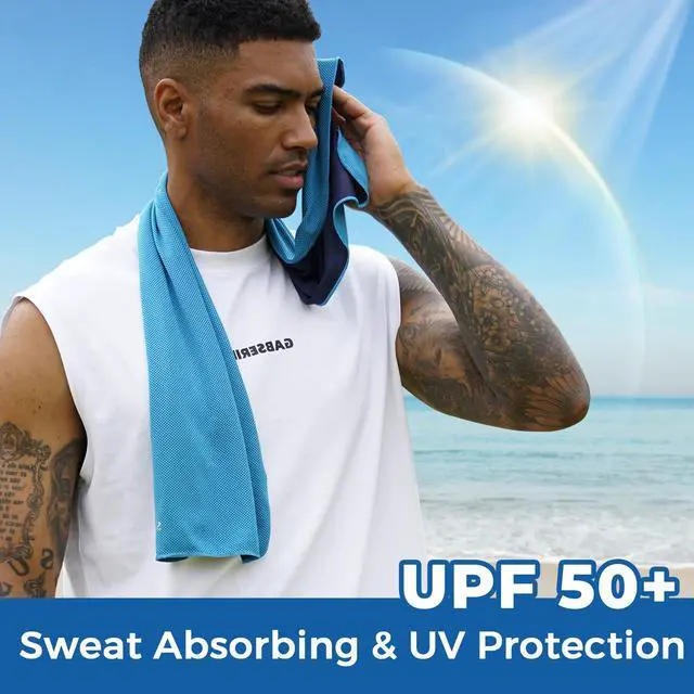 Alt view image 4 of 7 - Cooling Towels 8 Pack (40"x 12"), Cooling Towels for Neck and Face, Microfiber Breathable Towel for Hot Weather, Sweat Towel for Gym, Sport, Yoga, Golf, Workout, Camping, Running