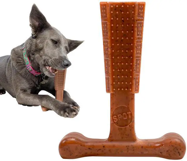 Main image of Bam-Bones Plus T Bone Bamboo Fiber & Nylon Dog Chew Toy for Moderate to Aggressive Chewers, Durable Long Lasting & Non-Splintering, Beef Flavor Toy for Adult Dogs & Puppies Under 60 lbs, 6 in