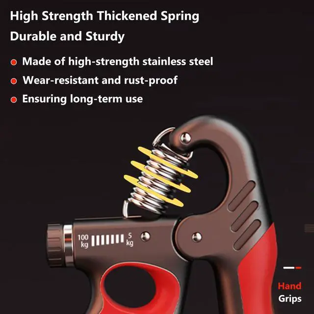 Alt view image 5 of 7 - Grip Strength Trainer Forearm Strengthener 11-220 lbs Adjustable Resistance | Automatic Counting, Ergonomic Design, Ideal Device for Grip Strengthening, Arthritis Relief, Hand Physical Therapy & Rehab