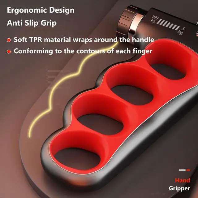 Alt view image 6 of 7 - Grip Strength Trainer Forearm Strengthener 11-220 lbs Adjustable Resistance | Automatic Counting, Ergonomic Design, Ideal Device for Grip Strengthening, Arthritis Relief, Hand Physical Therapy & Rehab