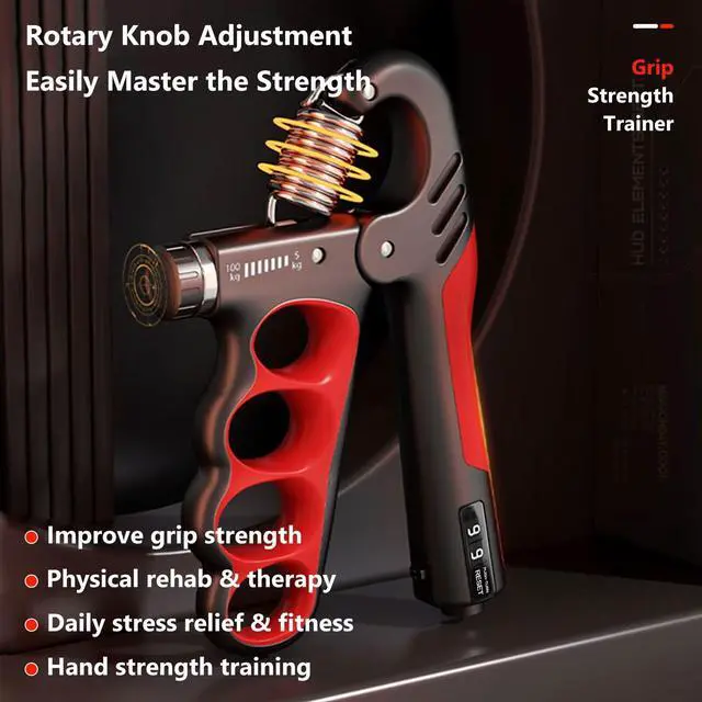 Alt view image 7 of 7 - Grip Strength Trainer Forearm Strengthener 11-220 lbs Adjustable Resistance | Automatic Counting, Ergonomic Design, Ideal Device for Grip Strengthening, Arthritis Relief, Hand Physical Therapy & Rehab