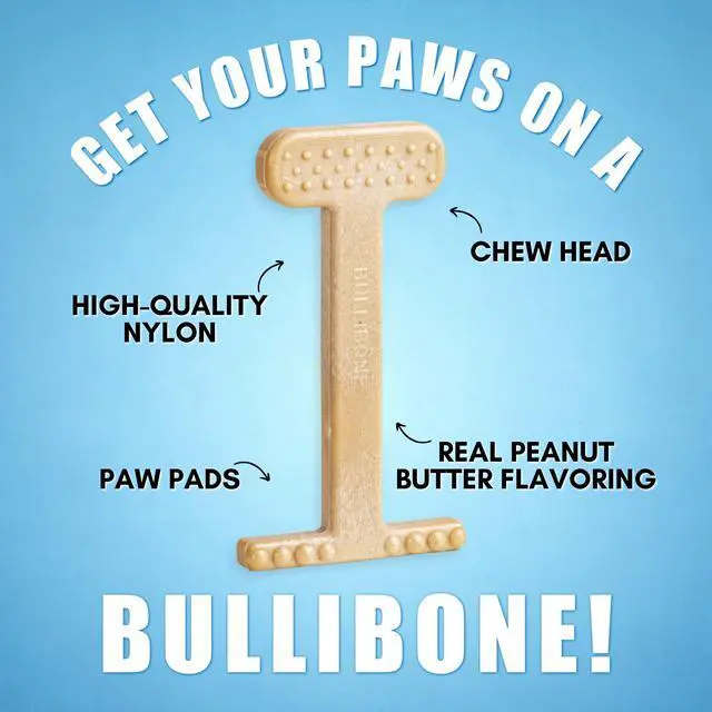 Alt view image 3 of 7 - Nylon Dog Chew Toy for Aggressive Chewers - Dental Hygiene Bone with Peanut Butter Flavor, Durable Tough Chew Toys for Large Dogs, Indestructible Dog Bone - 2 Pack
