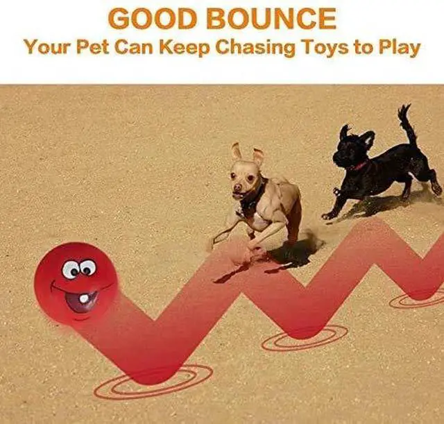 Alt view image 4 of 7 - Dog Toy Squeaky Dog Toys Funny Face Chewing Latex Rubber Soft Fetch Play Interactive Dog Balls for Puppy Small Medium Pet Dog (6PCS)