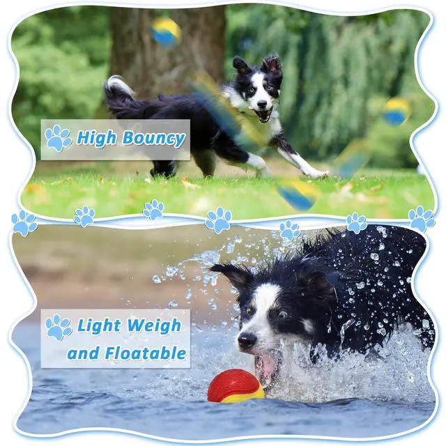 Alt view image 2 of 7 - 6Pcs Squeaky Dog Balls, Dog Toys Balls for Training, Tough Ball Toys for Dogs, Fit with Dog Ball Launcher, High Bouncy Dog Ball for Interactive Playing, Puppy Pet Chew Balls Teething Balls 2.5in
