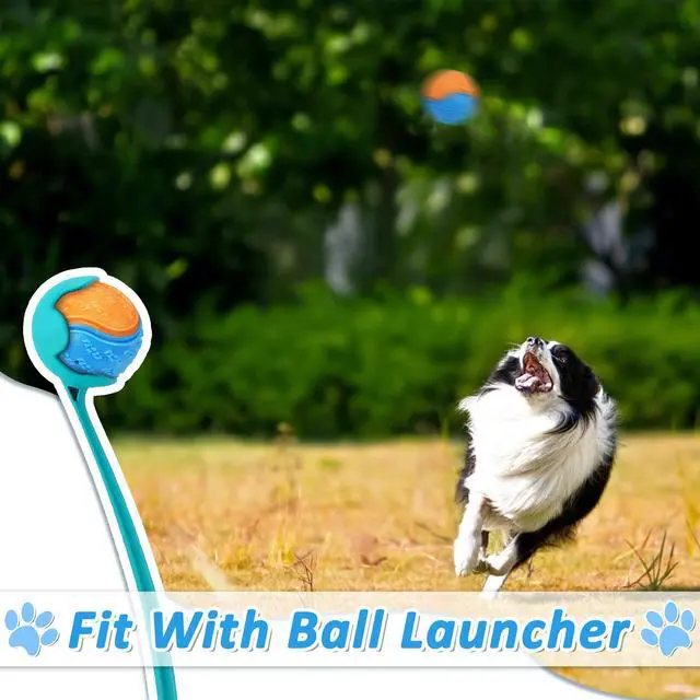 Alt view image 5 of 7 - 6Pcs Squeaky Dog Balls, Dog Toys Balls for Training, Tough Ball Toys for Dogs, Fit with Dog Ball Launcher, High Bouncy Dog Ball for Interactive Playing, Puppy Pet Chew Balls Teething Balls 2.5in