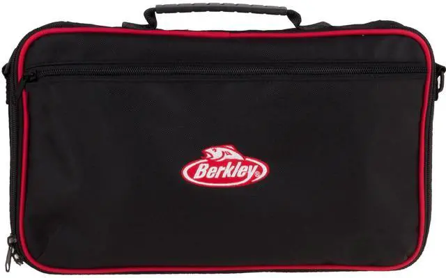 Main image of Jar Bait Folder, 16 Jars Not Included, Black and Red, Fishing Storage Soft Tackle Bag, Bait and Tackle Accessories Container for Anglers