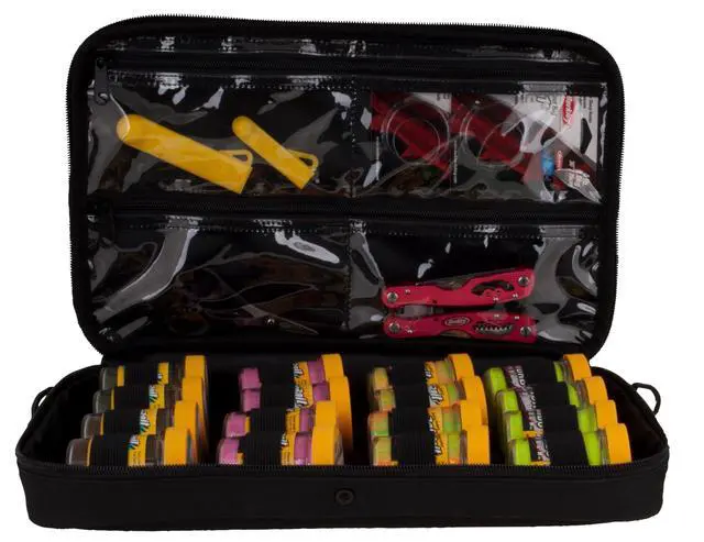 Alt view image 2 of 2 - Jar Bait Folder, 16 Jars Not Included, Black and Red, Fishing Storage Soft Tackle Bag, Bait and Tackle Accessories Container for Anglers
