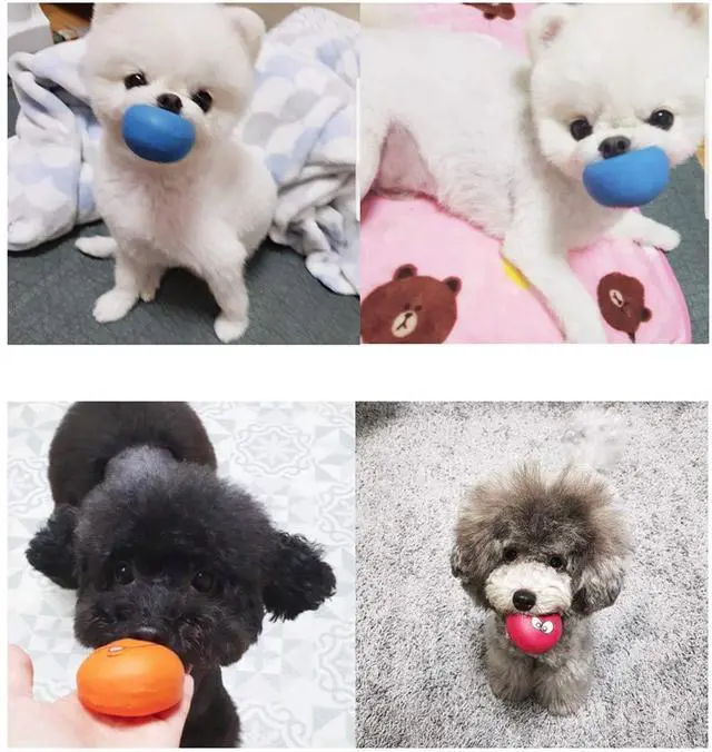 Alt view image 4 of 5 - Smile Face Dog Squeaky Toys Soft Latex Squeak Balls for Puppy Small Pet Dogs 6 Pcs/Set
