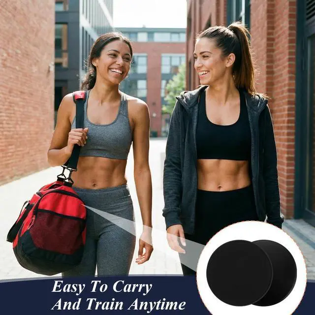Alt view image 7 of 7 - 24PCS Core Sliders for Working Out Abdominal Exercise Discs Dual Sided Workout Disc Fitness Sliders Exercise Gear for Gym Floors Training Abdominal Core Strength Black