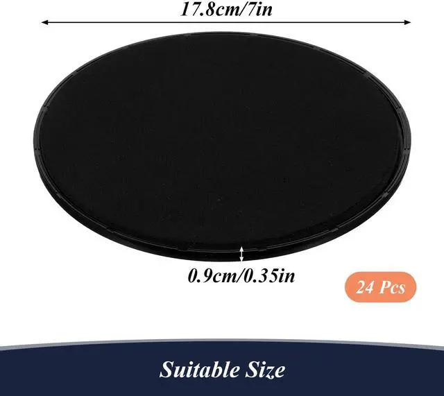 Alt view image 2 of 7 - 24PCS Core Sliders for Working Out Abdominal Exercise Discs Dual Sided Workout Disc Fitness Sliders Exercise Gear for Gym Floors Training Abdominal Core Strength Black