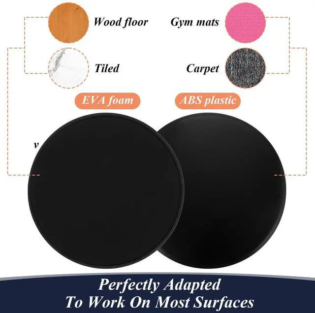Alt view image 3 of 7 - 24PCS Core Sliders for Working Out Abdominal Exercise Discs Dual Sided Workout Disc Fitness Sliders Exercise Gear for Gym Floors Training Abdominal Core Strength Black