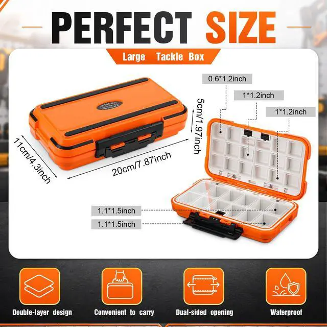 Alt view image 2 of 7 - 4 Pack Fishing Tackle Box, Large Waterproof Lure Bait Storage Box with Adjustable Dividers, Double Sided Floating Storage Container for Hooks, Sinkers, Beads, Small Baits(Stylish)