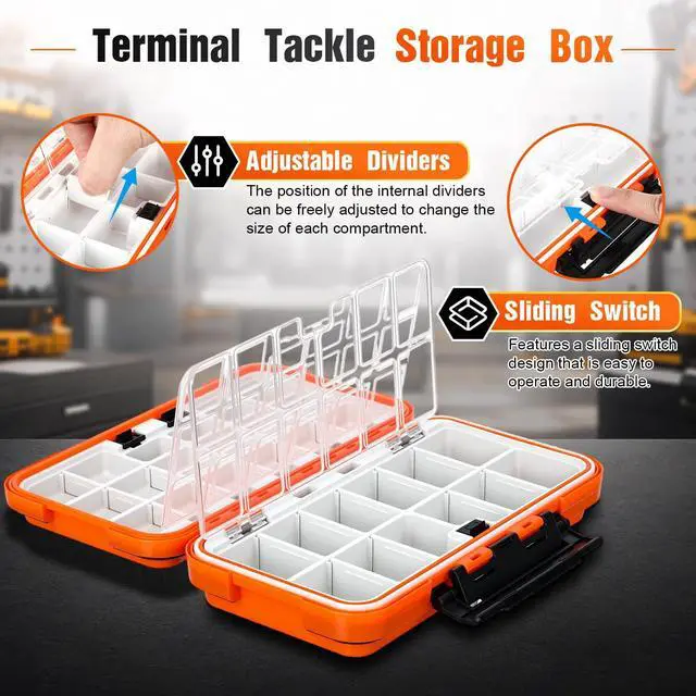 Alt view image 4 of 7 - 4 Pack Fishing Tackle Box, Large Waterproof Lure Bait Storage Box with Adjustable Dividers, Double Sided Floating Storage Container for Hooks, Sinkers, Beads, Small Baits(Stylish)
