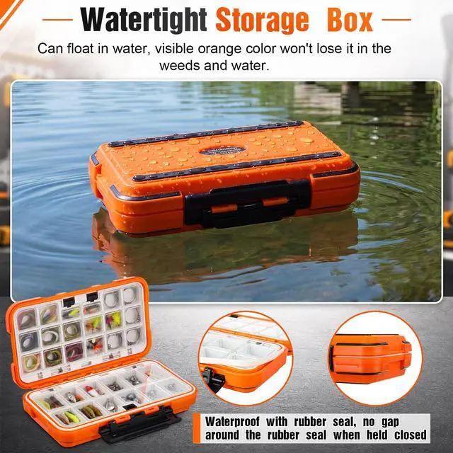 Alt view image 5 of 7 - 4 Pack Fishing Tackle Box, Large Waterproof Lure Bait Storage Box with Adjustable Dividers, Double Sided Floating Storage Container for Hooks, Sinkers, Beads, Small Baits(Stylish)
