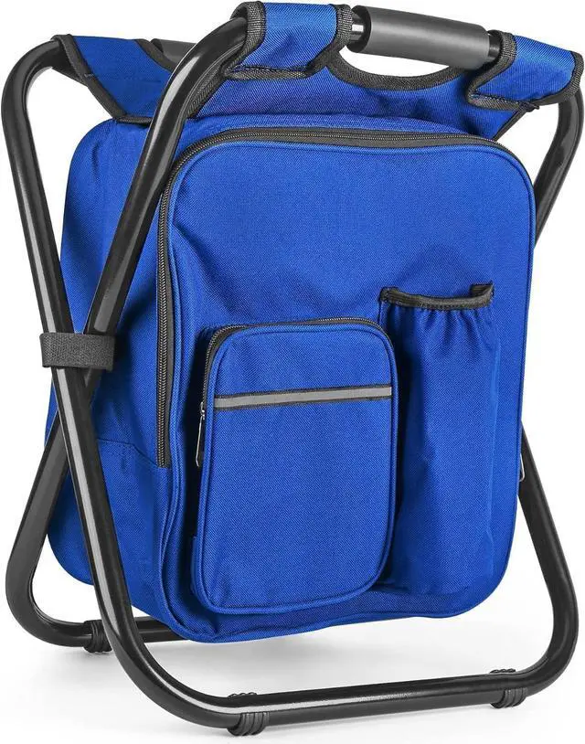 Main image of Backpack Stool Cooler Chair Heavy Duty 300 LBS Max Load Portable Lightweight Stool Backpack Folding Fishing Cooler Seat for Camping Hunting Fishing - Dark Blue