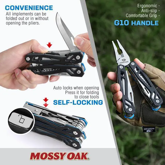 Alt view image 3 of 7 - Multitool, 21-in-1 Stainless Steel Pocket Knife with G10 Handle, Screwdriver Sleeve, Self-locking Pliers with Sheath-Perfect for Outdoor, Survival, Camping, Hiking, Simple Repair