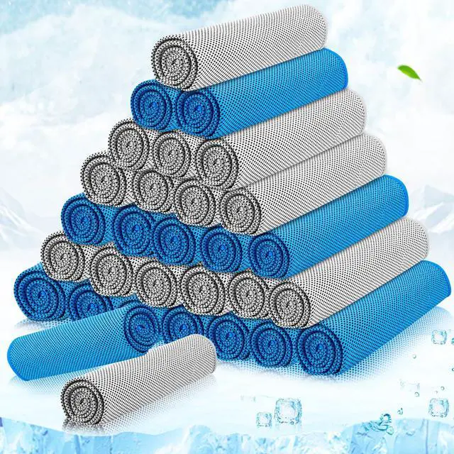 Main image of 30 Packs Cooling Towels Bulk Cooling Towels for Neck and Face Gym Workout Cooling Neck Rags for Sports Yoga Soft Microfiber Breathable Sweat Rags for Hiking Running Fitness
