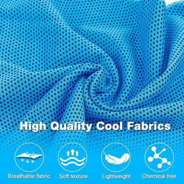 Alt view image 3 of 6 - 30 Packs Cooling Towels Bulk Cooling Towels for Neck and Face Gym Workout Cooling Neck Rags for Sports Yoga Soft Microfiber Breathable Sweat Rags for Hiking Running Fitness