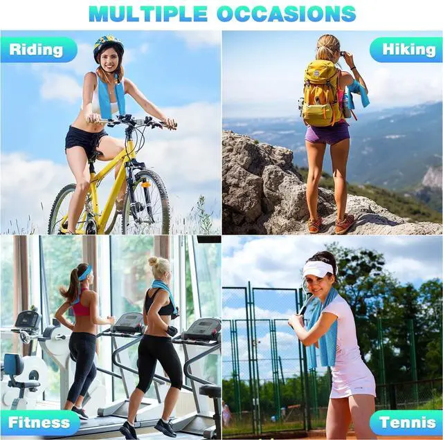 Alt view image 5 of 6 - 30 Packs Cooling Towels Bulk Cooling Towels for Neck and Face Gym Workout Cooling Neck Rags for Sports Yoga Soft Microfiber Breathable Sweat Rags for Hiking Running Fitness