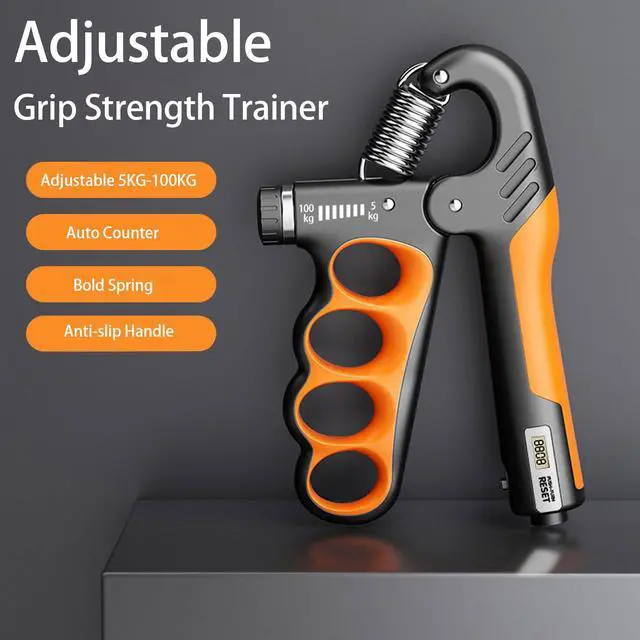 Alt view image 2 of 5 - 2PACK Grip Strength Trainer, 5-100KG (11-220 LB) Adjustable Resistance Forearm Hand Gripper Strengthener with Counter, Hand Wrist Exercise Workout Equipment for Home/Office Gym (Red)