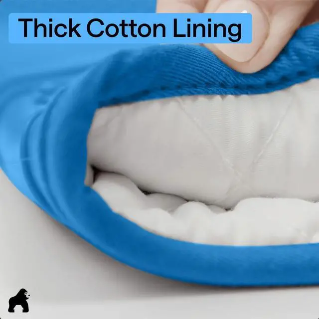 Alt view image 6 of 7 - Silicone Oven Mitts, 550F Heat Resistant, 12.5x8.3, True Aqua | BPA-Free Cooking Waterproof Safety Gloves, Thick Cotton Lining, Flexible Gripping for Baking, Grilling, Kitchen Potholder Set