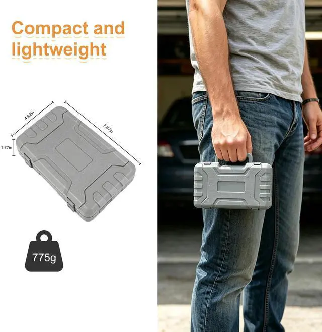 Alt view image 4 of 6 - 24 Pcs Basic Home Tool Kit, Compact Hand Tools with Storage Case | Portable household repair set for dorms, offices and first homes with steel tools, non-slip grips and fitted case