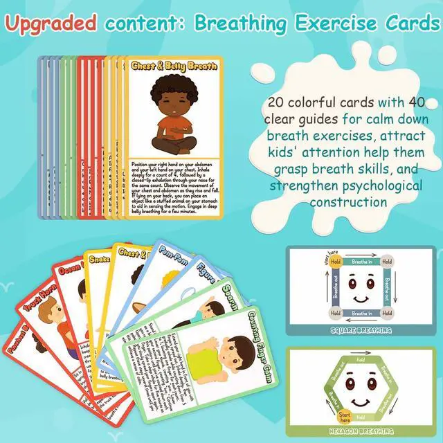 Alt view image 5 of 7 - Kids Yoga Dice Set - Yoga Pose Practice Card Set for Kids | 6 Wooden Dice, Wooden Storage Box, 36 Yoga Poses, Cute Image, 20 Mindfulness Cards, Workout Dice for Kids, Yoga Gift for Kids