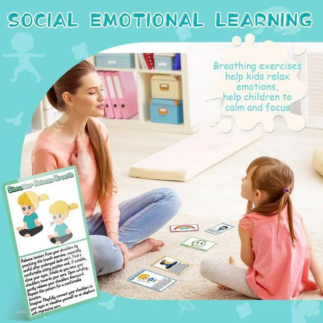 Alt view image 6 of 7 - Kids Yoga Dice Set - Yoga Pose Practice Card Set for Kids | 6 Wooden Dice, Wooden Storage Box, 36 Yoga Poses, Cute Image, 20 Mindfulness Cards, Workout Dice for Kids, Yoga Gift for Kids