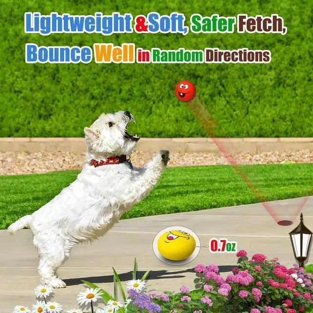 Alt view image 3 of 7 - Latex Squeaky Dog Toys for Small Dogs, Mini Breed, 2.2" Flat Ball | 2.2"x2.2"x1.3" Flat Squeaky Balls 6pcs, Soft Small Dog Toys Chewing Squeak Toy, Smile Face Fetch Puppy Pet Toy with Squeaker