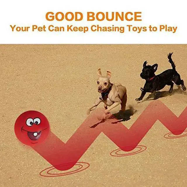 Alt view image 5 of 7 - Dog Toy,Squeaky Dog Toys Chewing Durable Teething Latex Rubber Soft Interactive Fetch Play Dog Balls with Funny Face for Puppy Small Medium Pet Dog (5PCS)