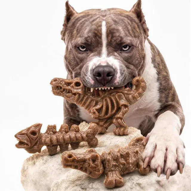 Main image of 3-Pack Dog Toys for Aggressive Chewers 25-90 lbs,Bacon Flavored | Tough Dog Toys for Medium Large Breeds, Hard Nylon Dog Chew Bones, Durable Dog Toys, Long Lasting Chewing Fun, Teeth Cleaning
