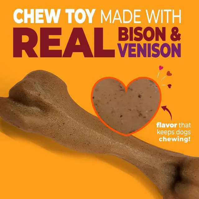 Alt view image 2 of 7 - Strong Chew Femur Bone Dog Toy, Dog Bone for Aggressive Chewers | Dog bones for large dogs and strong chewers, long-lasting chew toy made with real bison & venison