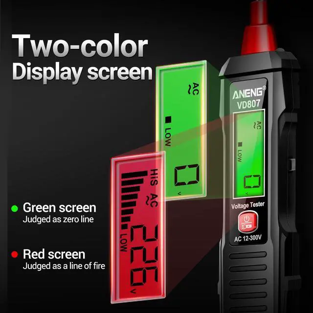 Alt view image 2 of 7 - Non Contact Voltage Tester Pen,AC Voltage,LCD Light Bulb Tester Tools | Electrical Tester with LCD Display,Flashlight,Pocket-Sized Pen Detector, Buzzer Alarm,Wire Breakpoint Finder Black