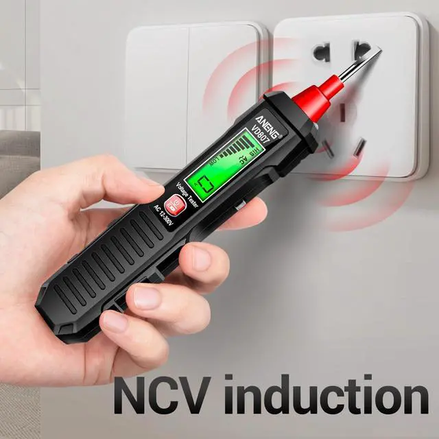 Alt view image 3 of 7 - Non Contact Voltage Tester Pen,AC Voltage,LCD Light Bulb Tester Tools | Electrical Tester with LCD Display,Flashlight,Pocket-Sized Pen Detector, Buzzer Alarm,Wire Breakpoint Finder Black