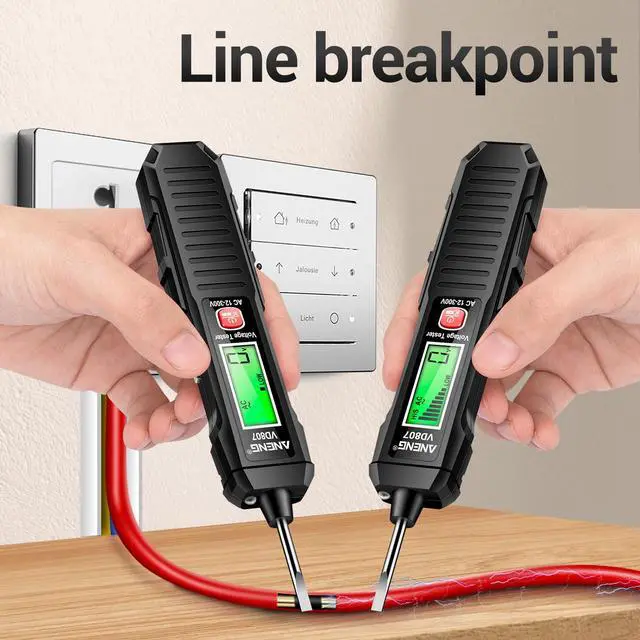 Alt view image 5 of 7 - Non Contact Voltage Tester Pen,AC Voltage,LCD Light Bulb Tester Tools | Electrical Tester with LCD Display,Flashlight,Pocket-Sized Pen Detector, Buzzer Alarm,Wire Breakpoint Finder Black