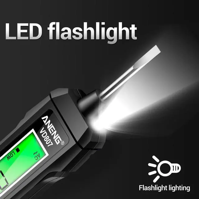 Alt view image 6 of 7 - Non Contact Voltage Tester Pen,AC Voltage,LCD Light Bulb Tester Tools | Electrical Tester with LCD Display,Flashlight,Pocket-Sized Pen Detector, Buzzer Alarm,Wire Breakpoint Finder Black