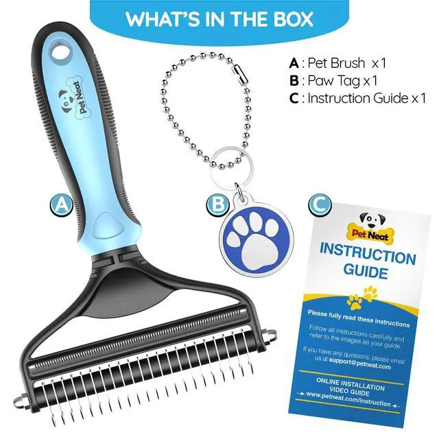 Alt view image 3 of 6 - Dog Brush and Cat Brush 2 Sided Pet Grooming Tool for Deshedding, Mats & Tangles Removing No More Nasty Shedding and Flying Hair