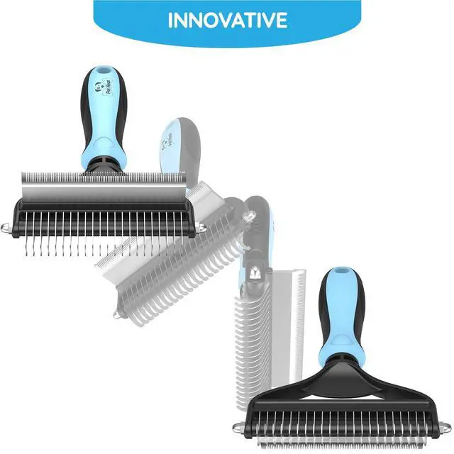 Alt view image 6 of 6 - Dog Brush and Cat Brush 2 Sided Pet Grooming Tool for Deshedding, Mats & Tangles Removing No More Nasty Shedding and Flying Hair