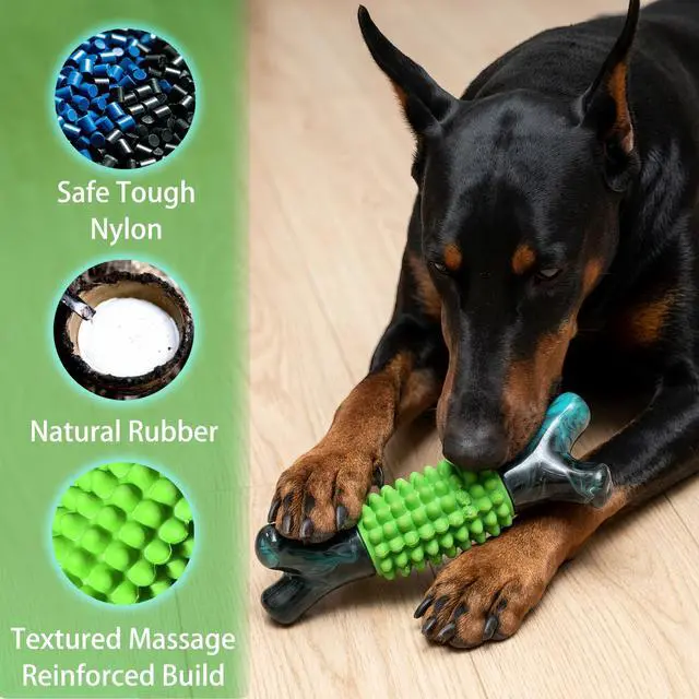 Alt view image 2 of 7 - Dog Toys for Aggressive Chewers, Tough Stick Chew Bone | Durable Rubber & Nylon Dog Bones, Indestructible Dog doys for Medium,Large Dogs,Beef Flavor