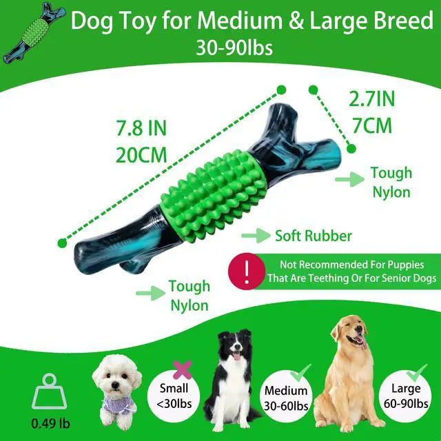 Alt view image 3 of 7 - Dog Toys for Aggressive Chewers, Tough Stick Chew Bone | Durable Rubber & Nylon Dog Bones, Indestructible Dog doys for Medium,Large Dogs,Beef Flavor