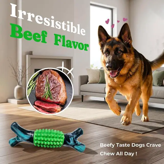 Alt view image 4 of 7 - Dog Toys for Aggressive Chewers, Tough Stick Chew Bone | Durable Rubber & Nylon Dog Bones, Indestructible Dog doys for Medium,Large Dogs,Beef Flavor