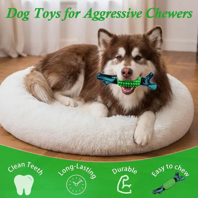 Alt view image 5 of 7 - Dog Toys for Aggressive Chewers, Tough Stick Chew Bone | Durable Rubber & Nylon Dog Bones, Indestructible Dog doys for Medium,Large Dogs,Beef Flavor
