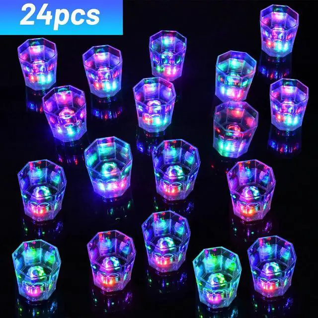 Alt view image 5 of 5 - 24 Light Up Shot Glasses for Adults 21th Birthday Party Accessories | Glow in the Dark Party Cups Decorations for Birthday Wedding Bachelorette Parties Favors Decorations with LED Color Flash