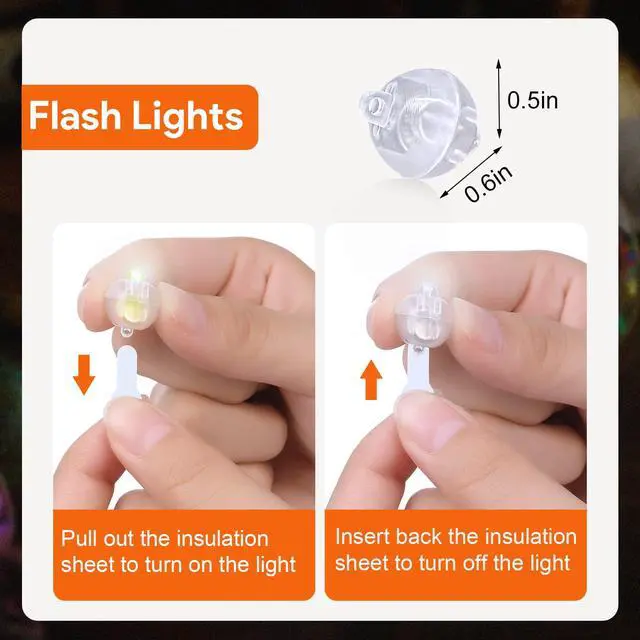 Alt view image 3 of 7 - 100pcs Balloon Lights, Long Standby Time Mini Ball Light, Round LED Multicolor Twinkling Ball Lamp for Paper Lantern Balloon Party Wedding, Birthday and Festival Christmas Decorative Lights