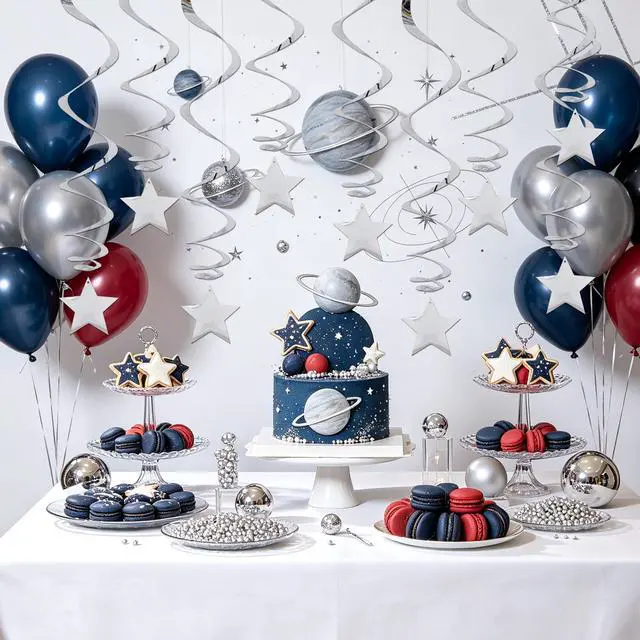 Alt view image 3 of 6 - Silver Star Hanging Swirl Decorations,Hanging Silver Party Supplies for Graduation Wedding Baby Shower Decorations, Pack of 15