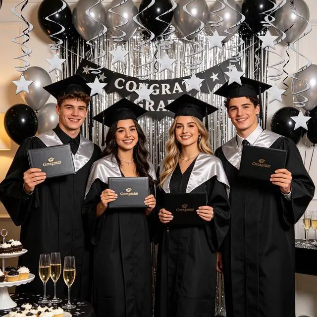 Alt view image 4 of 6 - Silver Star Hanging Swirl Decorations,Hanging Silver Party Supplies for Graduation Wedding Baby Shower Decorations, Pack of 15